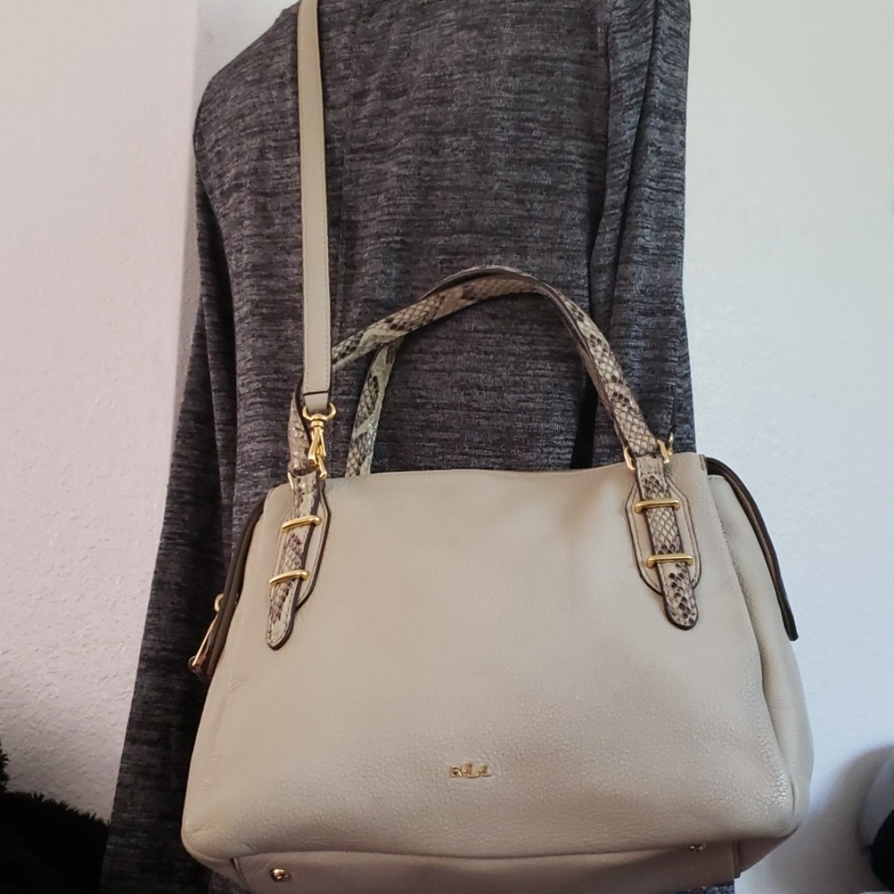 Lauren Ralph Lauren Beige Leather Crossbody